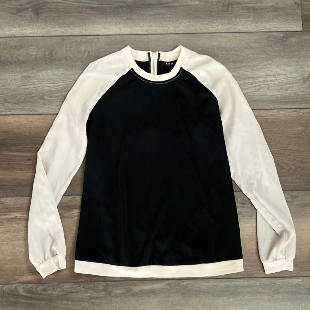 Black & Tan Long Sleeve Blouse
